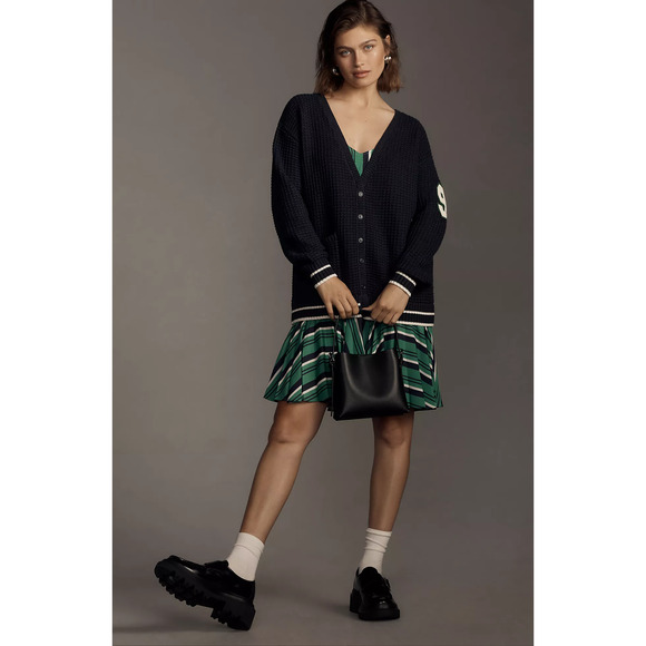 Anthropologie Varsity Twofer Cardigan Sweater - New XL - Picture 3 of 7